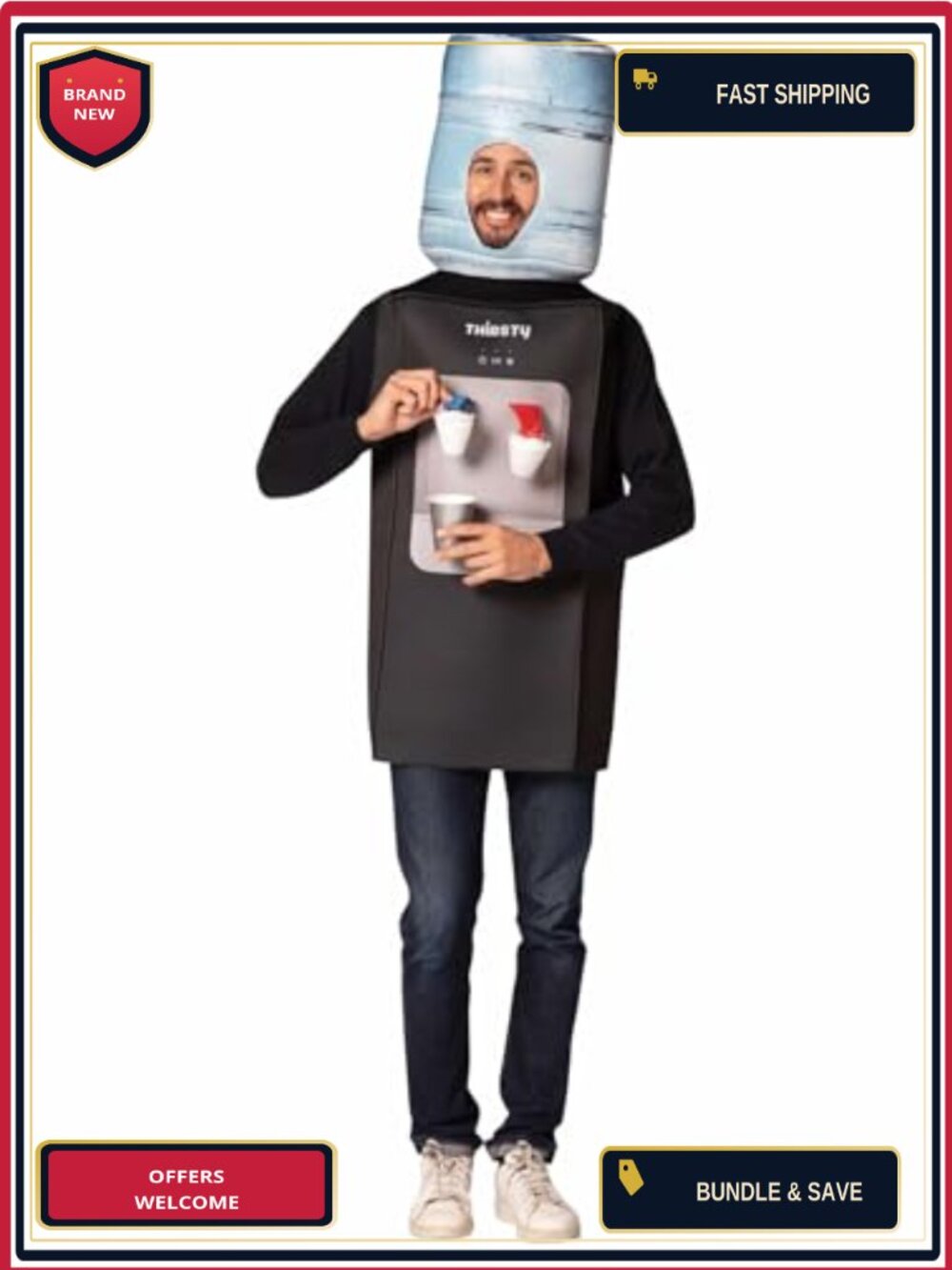 Water Cooler Costume Foam Tunic Headpiece Adult One Size Office Party